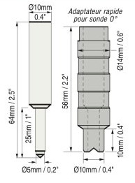Micro Sonde (5mm Diam.)pour Positector epaisseur couche seche (0-625 Microns) sur substrats non ferreux pour petites surfaces