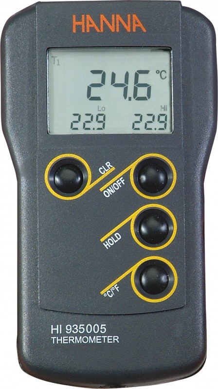 HANNA HI935005 Thermomètre thermocouple K de précision étanche et compact, 1 entrée de sonde