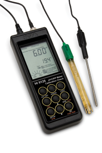 HANNA NI 9126 pH-/mV-mètre avec système CALIBRATION CHECK, boîtier ergonomique étanche et écran semi