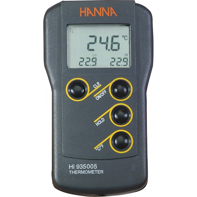 Hanna HI 935005N Thermomètre thermocouple K de précision étanche et compact, 1 entrée de sonde