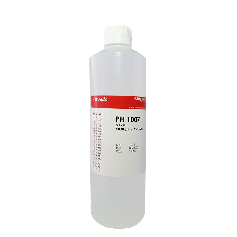 Solution tampon pH 7.01 Nervada 500 ml.