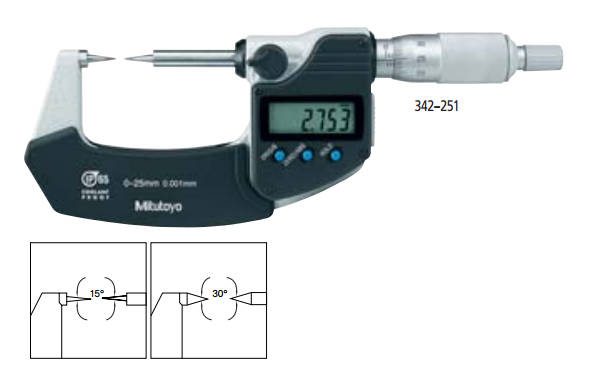 Micromètre exterieures à pointes Mitutoyo 342-251 Modèle «DIGIMATIC», avec sortie de données